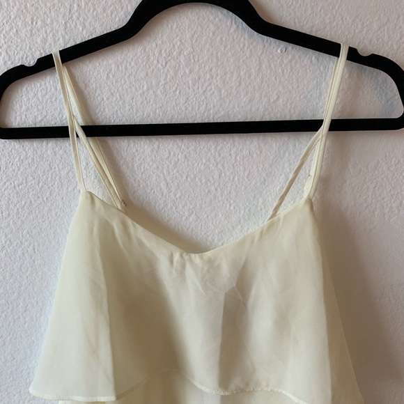 Cream Sheer Flowy Tank Top - Picture 3 of 7